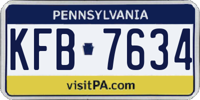 PA license plate KFB7634