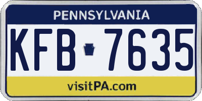 PA license plate KFB7635