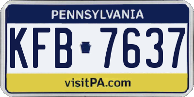 PA license plate KFB7637