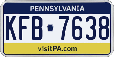 PA license plate KFB7638