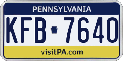 PA license plate KFB7640