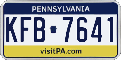 PA license plate KFB7641