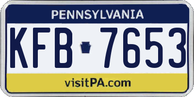 PA license plate KFB7653