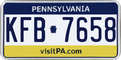 PA license plate KFB7658