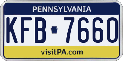 PA license plate KFB7660