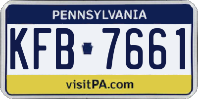 PA license plate KFB7661