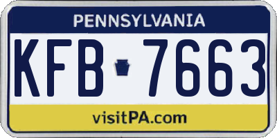 PA license plate KFB7663