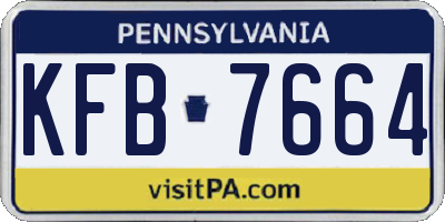 PA license plate KFB7664