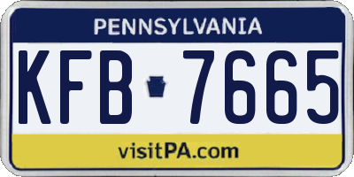 PA license plate KFB7665
