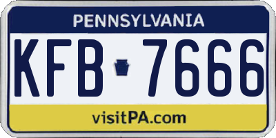 PA license plate KFB7666