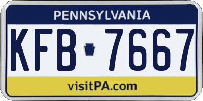 PA license plate KFB7667