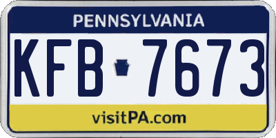PA license plate KFB7673