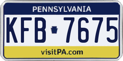 PA license plate KFB7675