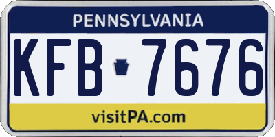 PA license plate KFB7676