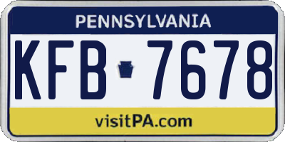 PA license plate KFB7678