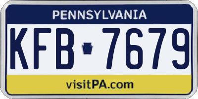 PA license plate KFB7679