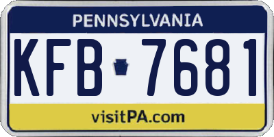 PA license plate KFB7681