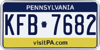 PA license plate KFB7682
