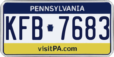 PA license plate KFB7683