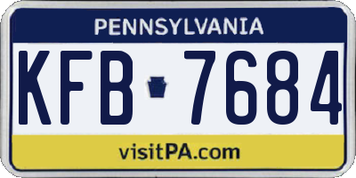 PA license plate KFB7684