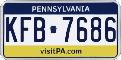 PA license plate KFB7686