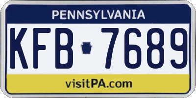 PA license plate KFB7689