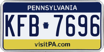 PA license plate KFB7696