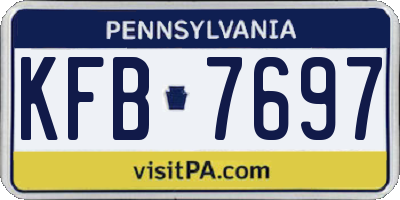 PA license plate KFB7697