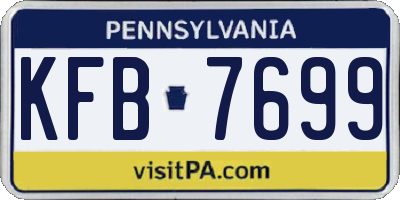 PA license plate KFB7699