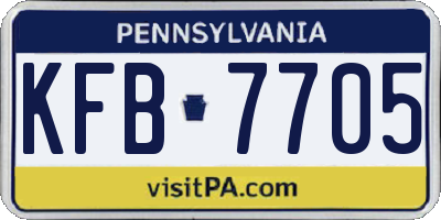 PA license plate KFB7705