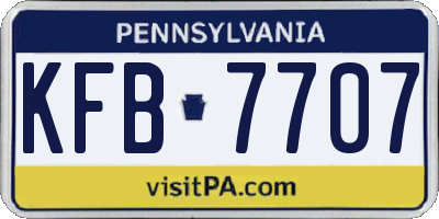 PA license plate KFB7707