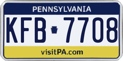 PA license plate KFB7708