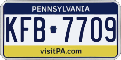 PA license plate KFB7709