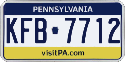 PA license plate KFB7712
