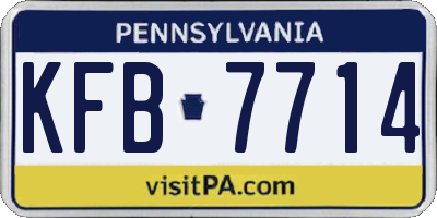 PA license plate KFB7714