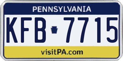 PA license plate KFB7715