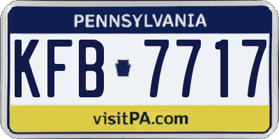 PA license plate KFB7717