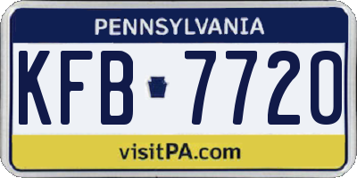 PA license plate KFB7720