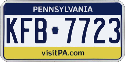 PA license plate KFB7723