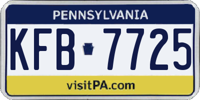 PA license plate KFB7725