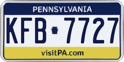 PA license plate KFB7727