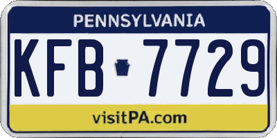 PA license plate KFB7729