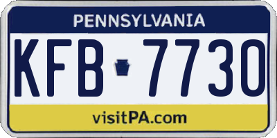 PA license plate KFB7730