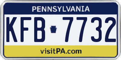 PA license plate KFB7732