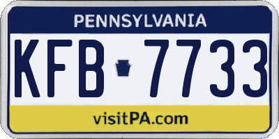 PA license plate KFB7733
