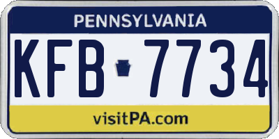PA license plate KFB7734