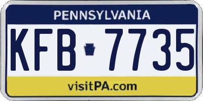 PA license plate KFB7735
