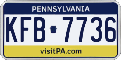 PA license plate KFB7736