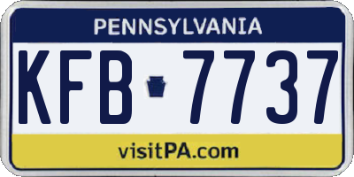 PA license plate KFB7737