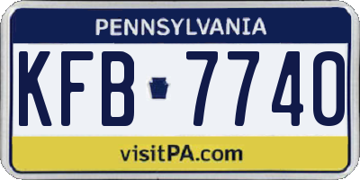 PA license plate KFB7740